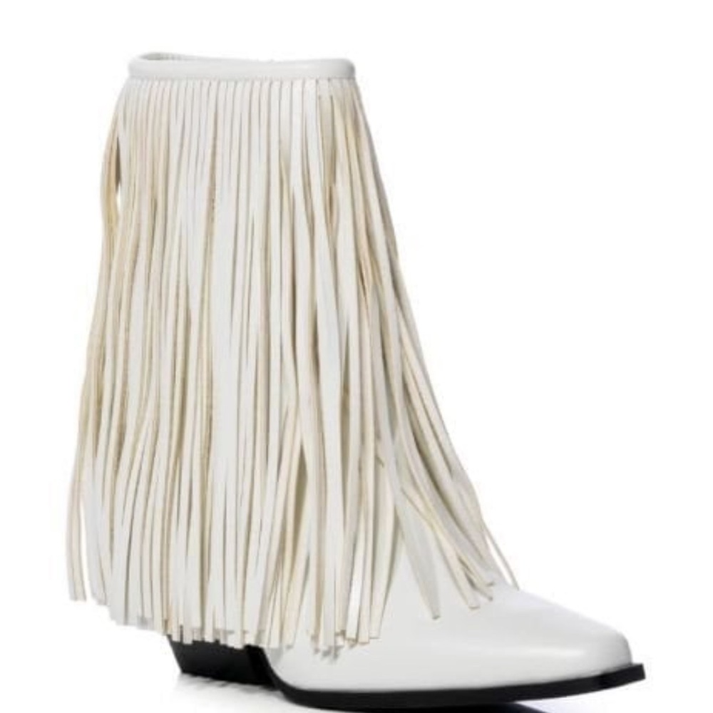 Fringe White Cowboy Boots - Picture 8 of 11